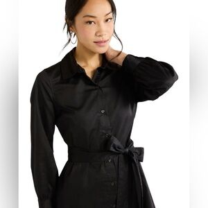 Chic Black Belted Mini Dress